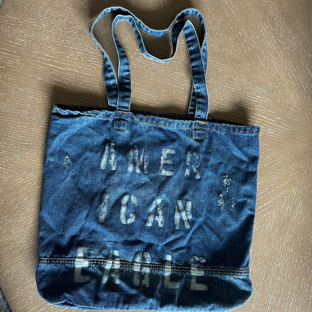 American Eagle Blue Denim Tote Bag